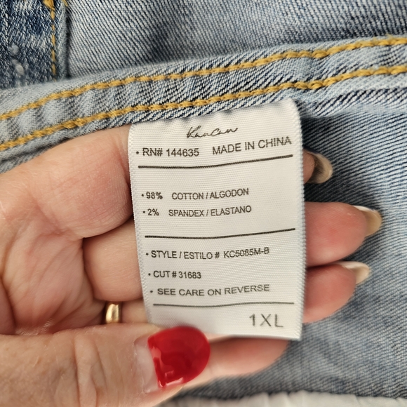 KanCan Medium Blue Distressed Jean Jacket - Picture 6 of 8